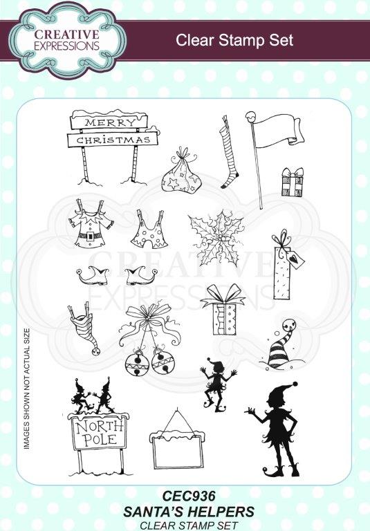 Creative Expressions Santa's Helpers 6 in x 8 in Clear Stamp Set
