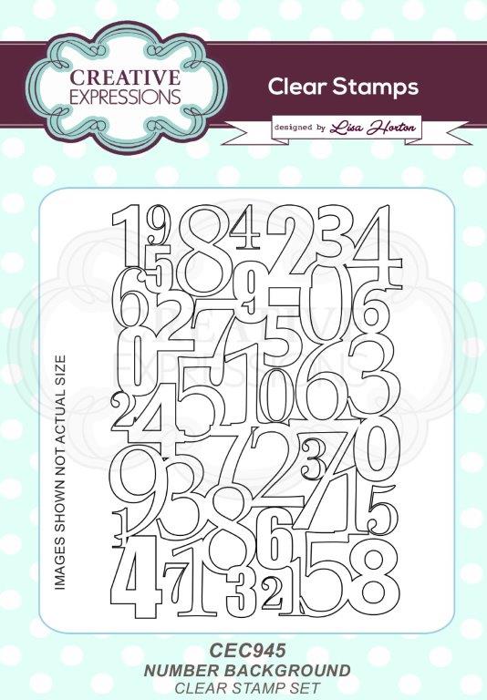 Creative Expressions Number Background 4 in x 6 in Clear Stamp Set