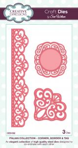 Creative Expressions Sue Wilson Italian Collection Corner Border and Tag Craft Die
