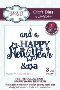 Creative Expressions Sue Wilson Festive - Starry Happy New Year Craft Die