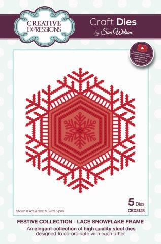 Creative Expressions Sue Wilson Festive Lace Snowflake Frame Craft Die