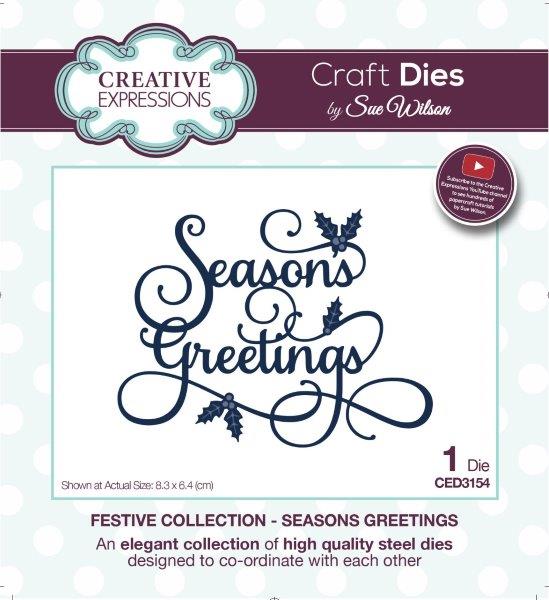 Creative Expressions Sue Wilson Festive Seasons Greetings Craft Die