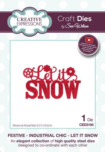 Creative Expressions Sue Wilson Festive Industrial Chic Let It Snow Craft Die