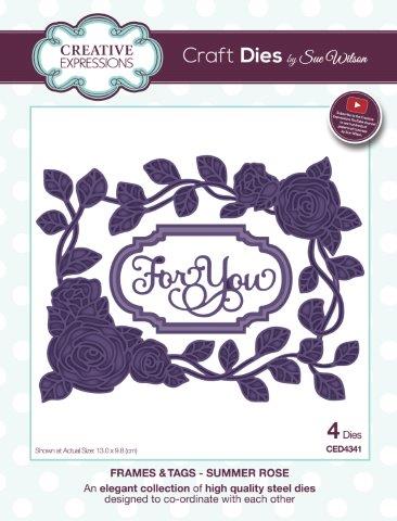Creative Expressions Sue Wilson Frames and Tags Summer Rose Craft Die