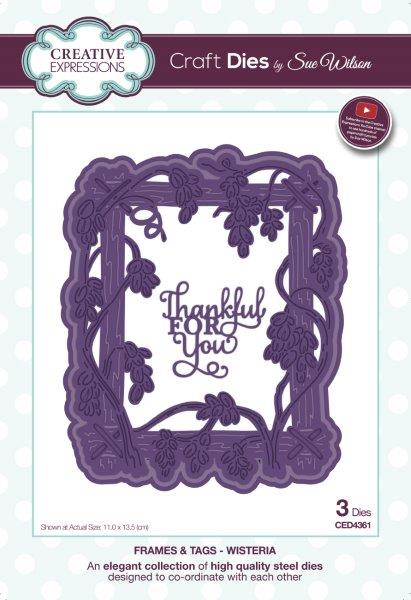 Creative Expressions Sue Wilson Frames and Tags Wisteria Craft Die