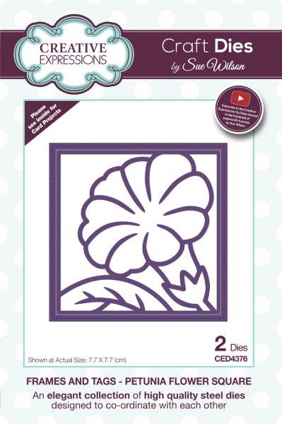 Creative Expressions Sue Wilson Frames and Tags Petunia Flower Square Craft Die