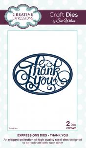 Creative Expressions Sue Wilson Expressions Thank You Craft Die