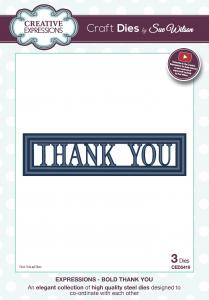 Creative Expressions Sue Wilson Expressions Bold Thank You Craft Die