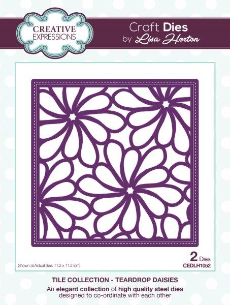 Creative Expressions Tile  Teardrop Daisies