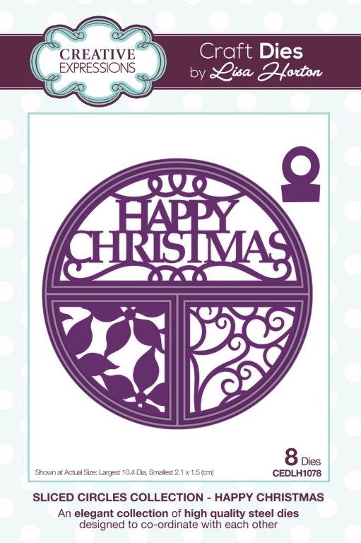 Creative Expressions Sliced Circles Happy Christmas Craft Die