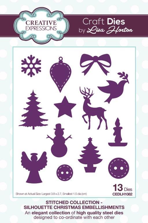 Creative Expressions Stitched Silhouette Christmas Embellishments Craft Die