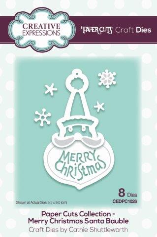 Creative Expressions Paper Cuts Merry Christmas Santa Bauble Craft Die