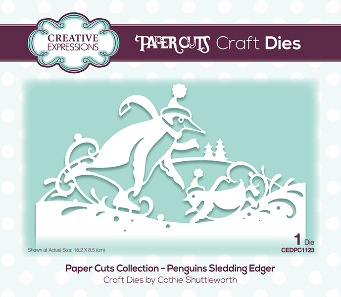 Creative Expressions Paper Cuts Penguins Sledding Edger Craft Die