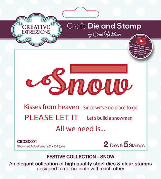 Creative Expressions Sue Wilson Snow Craft Die & Stamp Set