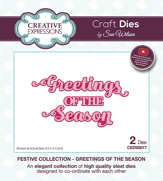 Creative Expressions Sue Wilson Shadowed Sentiments Greetings of the Season Craft Die