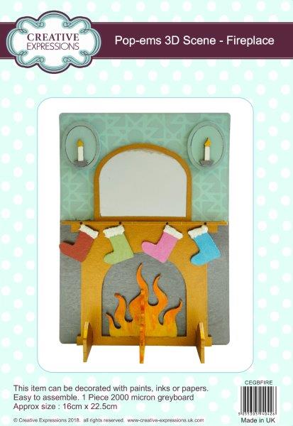 Creative Expressions Fireplace 3D Scene 9 in x 6.4 inpop-Ems