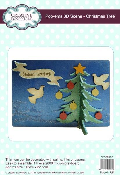 Creative Expressions Christmas Tree 3D Scene 9 in x 6.4 in Pop-Ems