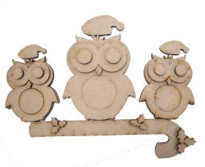 Creative Expressions Christmas Owl Trio Mdf