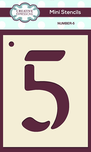 Creative Expressions Mini Stencil Number 5 - 3 in x 4 in