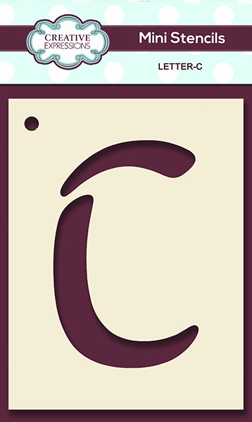 Creative Expressions Mini Stencil Upper Case Letter C 3 in x 4 in