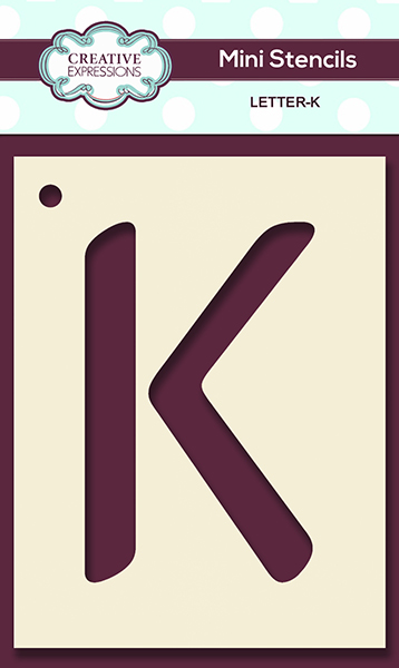 Creative Expressions Mini Stencil Upper Case Letter K 3 in x 4 in