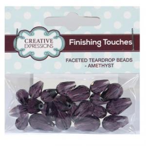 Creative Expressions Faceted Teardrop Beads Amethyst