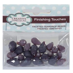 Creative Expressions Faceted Teardrop Beads Frosted Amethyst
