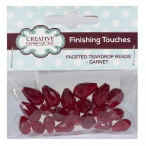Creative Expressions Faceted Teardrop Beads Garnet