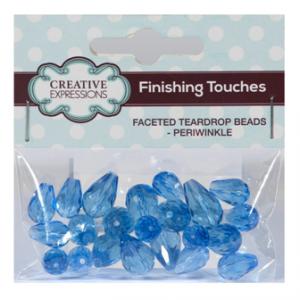 Creative Expressions Faceted Teardrop Beads Periwinkle