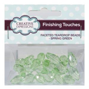 Creative Expressions Faceted Teardrop Beads Spring Green