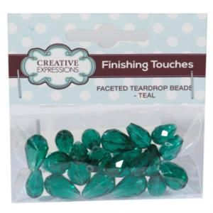 Creative Expressions Faceted Teardrop Beads Teal