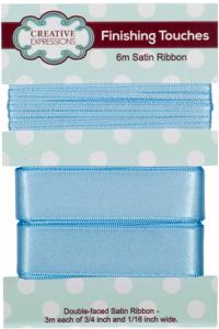Creative Expressions Satin Ribbon Bluebird 3m each 3/4 in & 1/16 in