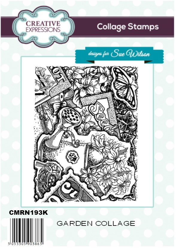 Creative Expressions Garden Collage A6 Pre Cut Rubber Stamp