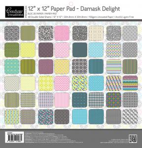 Couture Creations 12 x 12 Paper Pad Damask Delight