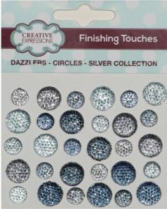Creative Expressions Dazzler Silver Collection 8mm & 12mm 32 Embellishments