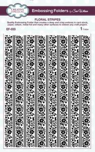 Creative Expressions Floral Stripes 5.8 in x 7.5 in Embossing Folder