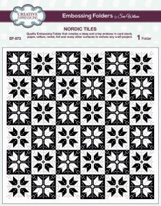 Creative Expressions Nordic Tiles  8 in x 8 in Embossing Folder