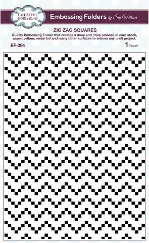 Creative Expressions Zig Zag Squares 5 3/4 in x 7 1/2 in Embossing Folder