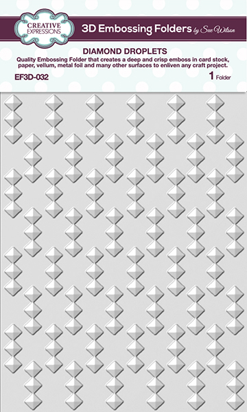 Creative Expressions Diamond Droplets 5 3/4 x 7 1/2 3D Embossing Folder