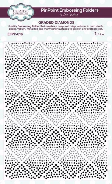 Creative Expressions Graded Diamonds 5.8 in x 7.5 in Pinpoint Embossing Folder