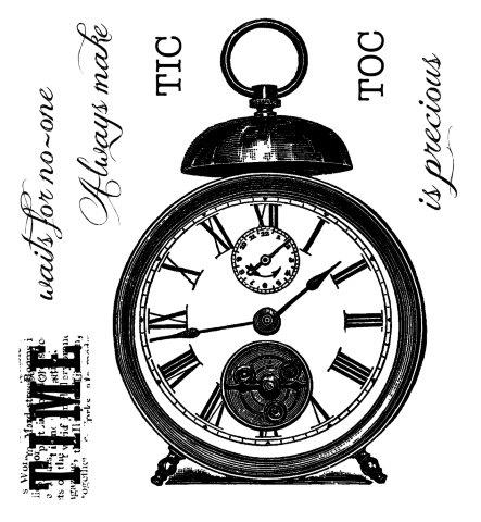 Woodware Clear Singles  Tic Toc 4 in x 4 in Stamp