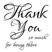Woodware Clear Singles Scripted Thank You 4 in x 4 in Stamp