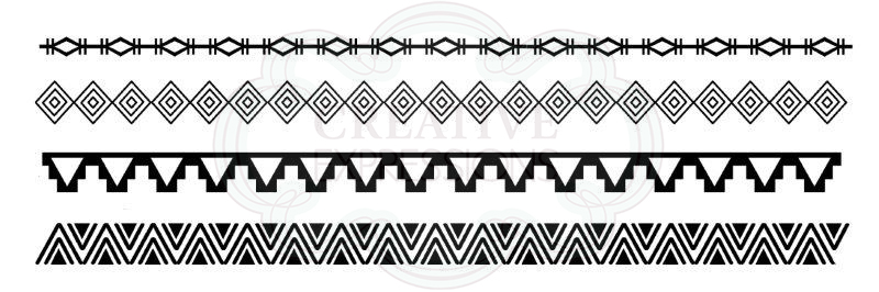 Woodware Clear Singles Tribal Borders 8 in x 2.6 in Stamp