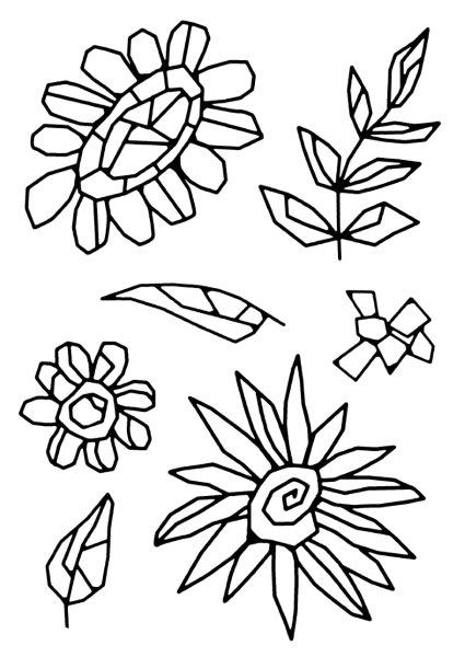 Woodware Clear Singles Mosaic Flower 4 in x 6 in Stamp