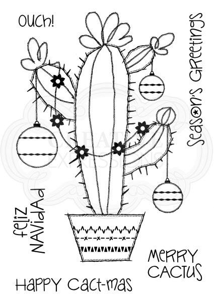 Woodware Clear Singles Merry Cactus 4 in x 6 in Stamp