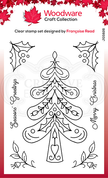 Woodware Clear Singles Nordic Tree 4 in x 6 in Stamp
