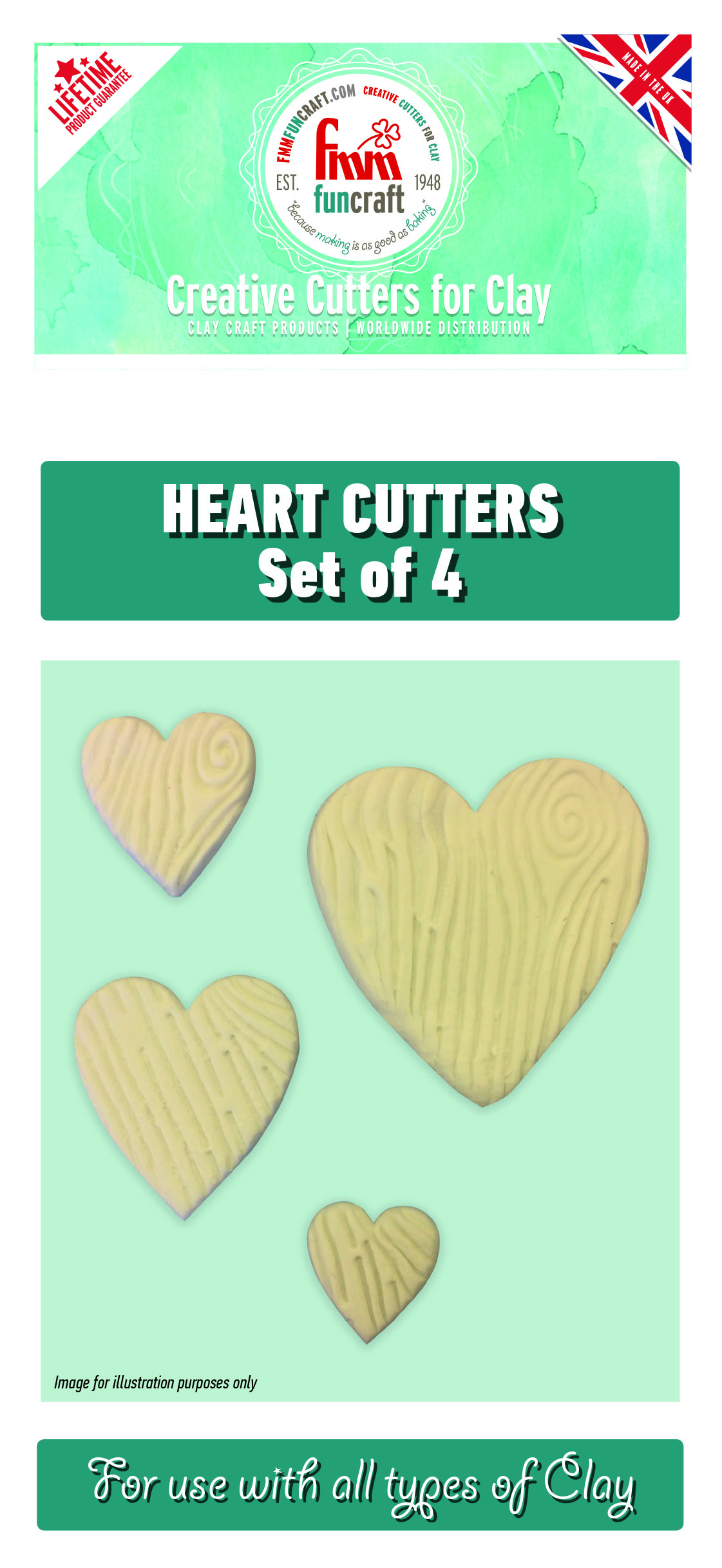 FMM Funcraft Heart Cutters Set of 4