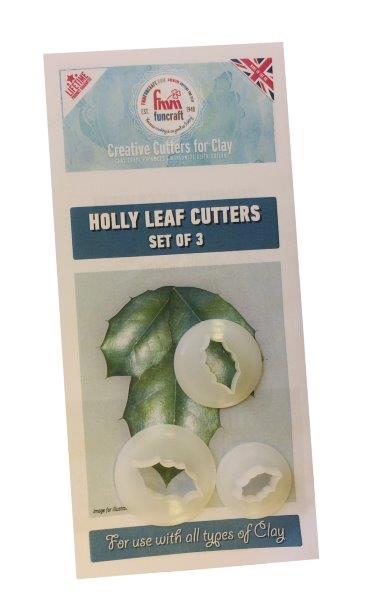 Set of 3 cutters by FMM FMM Holly Leaf Cutters 