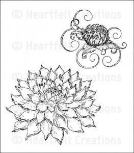 Heartfelt Blooming Dahlia Pre Cut Stamp Set