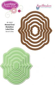 Justrite Nested Oval Medallion Labels  Die Template